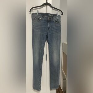 Gap 1969 Women’s Jeans Size 27L Long Blue Straight Leg Denim Mid Rise Stretch